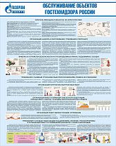 Стенд Обслуживание объектов Гостехнадзора России, плакат, логотип, голубой фон. (800х1 000; Пластик ПВХ 4 мм; Алюминиевый профиль)